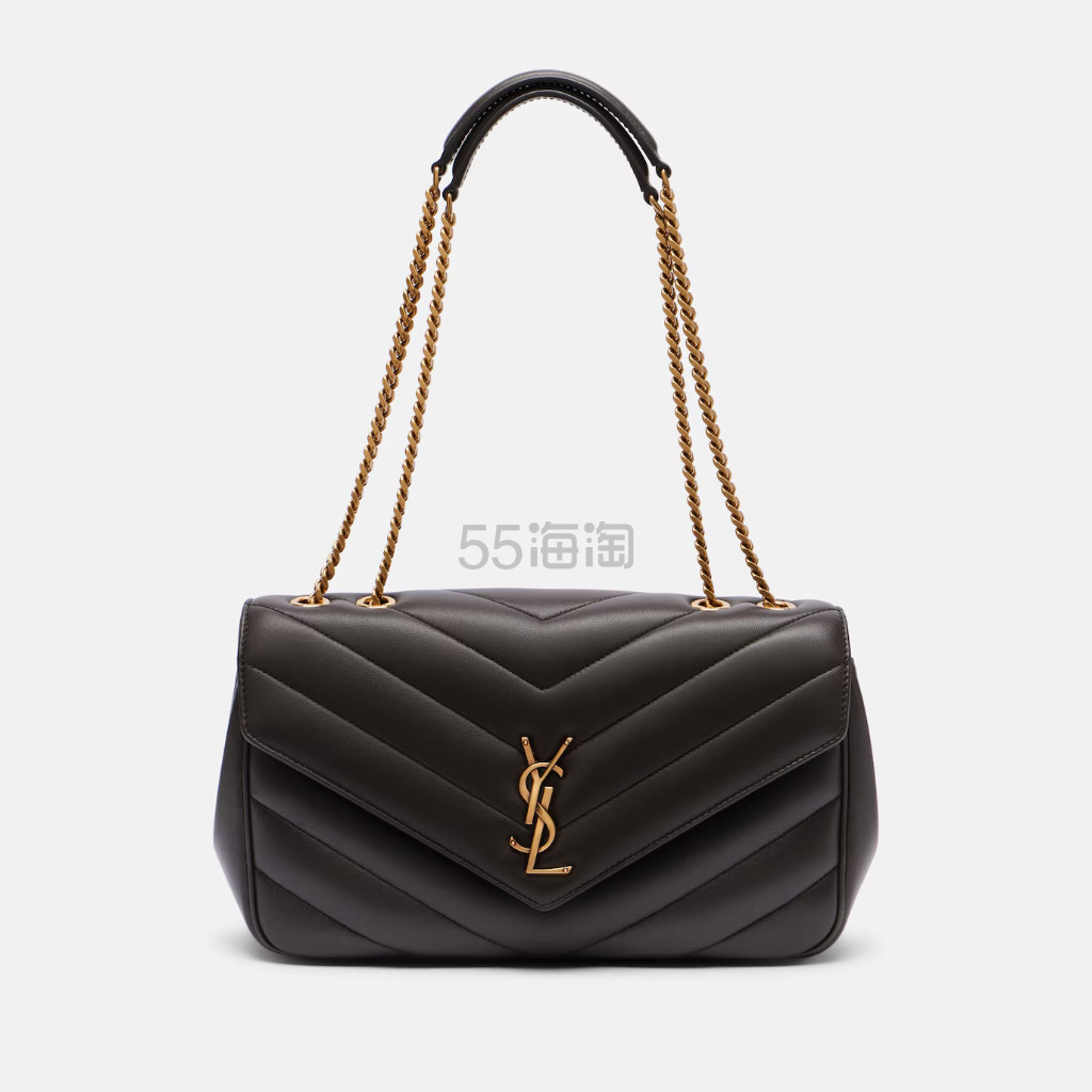 SAINT LAURENT 圣罗兰 Lou Lou 中号灰色皮革单肩包