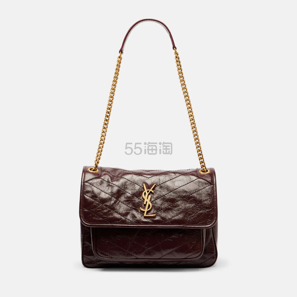 SAINT LAURENT 圣罗兰 Niki 中号酒红色单肩包