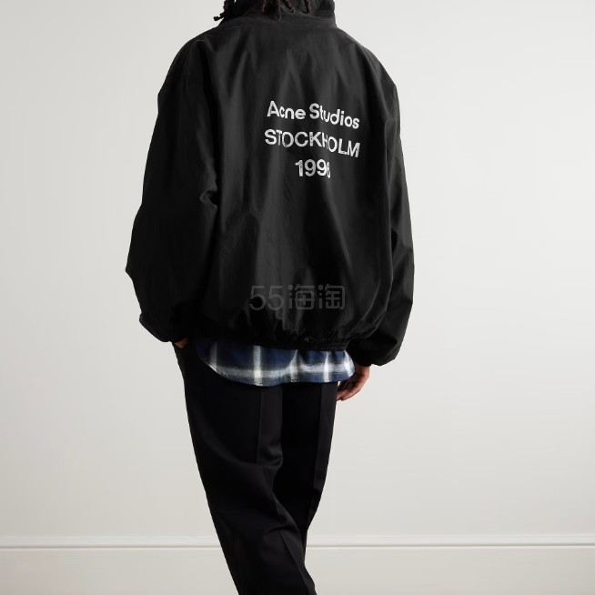 田栩宁同款！ACNE STUDIOS Olando 徽标印花黑色夹克外套