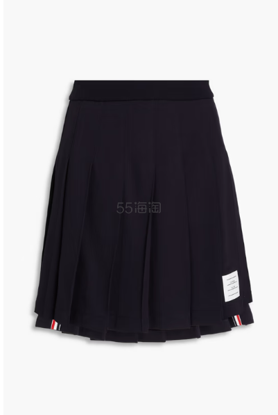 THOM BROWNE 褶裥法国纯棉毛巾布迷你裙