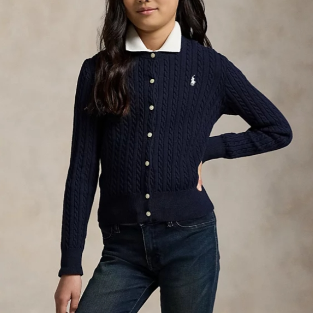 BUG价！Polo Ralph Lauren 拉夫劳伦大童款绞花针织开衫 多色可选 码全