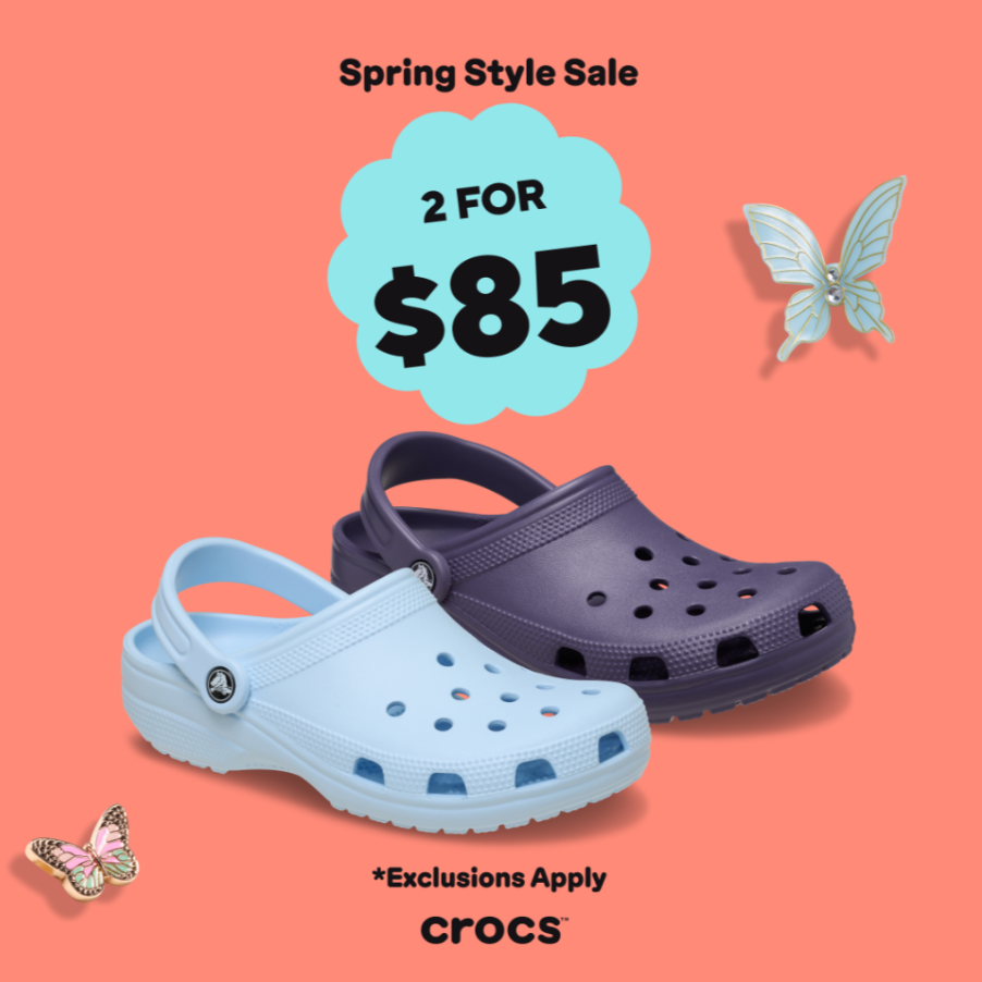 Crocs AU：全场洞洞鞋热卖 精选2双$85！选购云朵、云彩 等