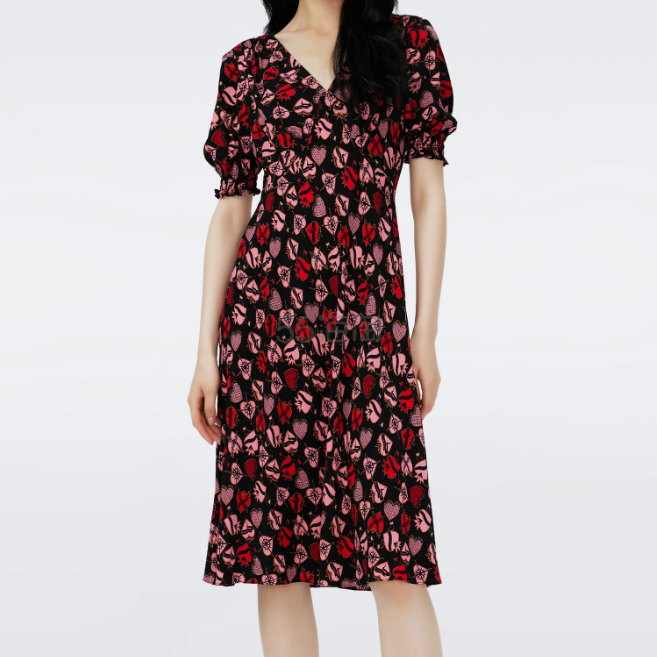 DVF Jemma 心形印花连衣裙