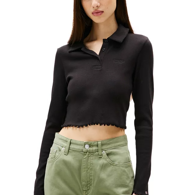 仅S码！Tommy Jeans 长袖Polo衫