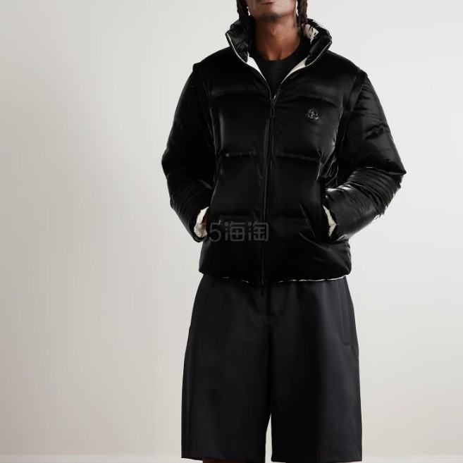 MONCLER GENIUS x A$AP Rocky 徽标黑色羽绒服