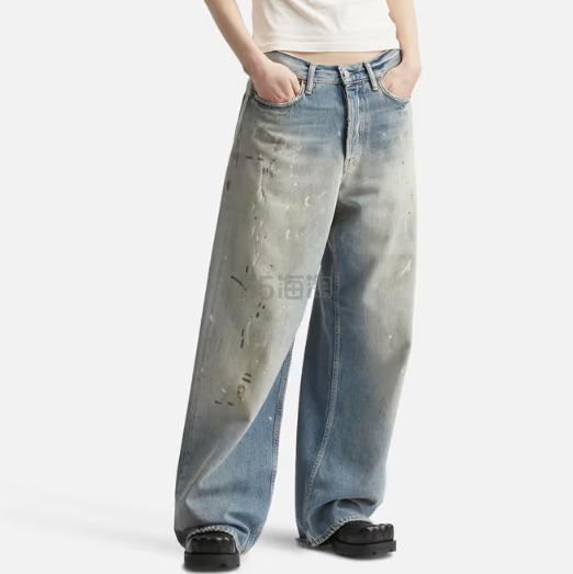 难哄桑延同款！Acne Studios 1981泼墨蓝牛仔裤