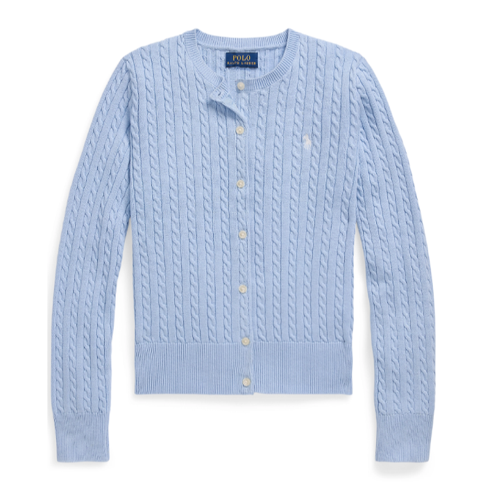 好奶的蓝色！Ralph Lauren 拉夫劳伦大童款绞花毛衣开衫