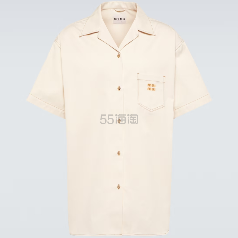 M码有货！MIU MIU 米色牛仔衬衫