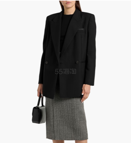 BRUNELLO CUCINELLI 珠饰双排扣羊毛斜纹布西装外套