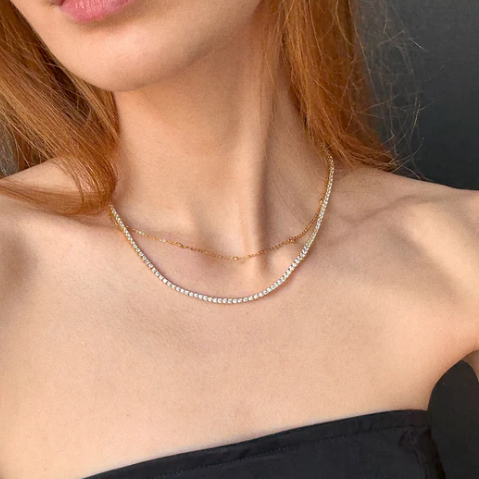 寡姐同款！Baublebar Billie 18K金网球项链