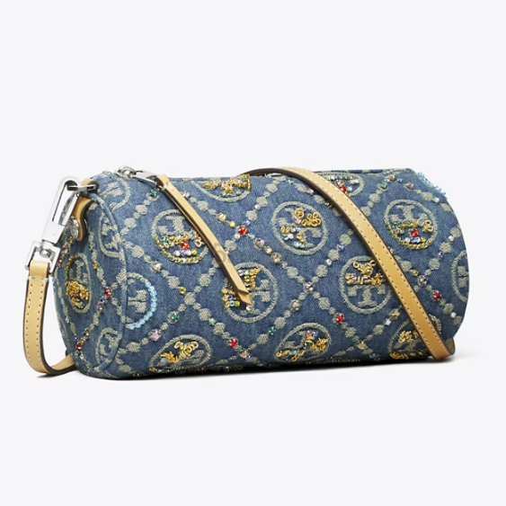 补货!Tory Burch 牛仔老花笔筒包