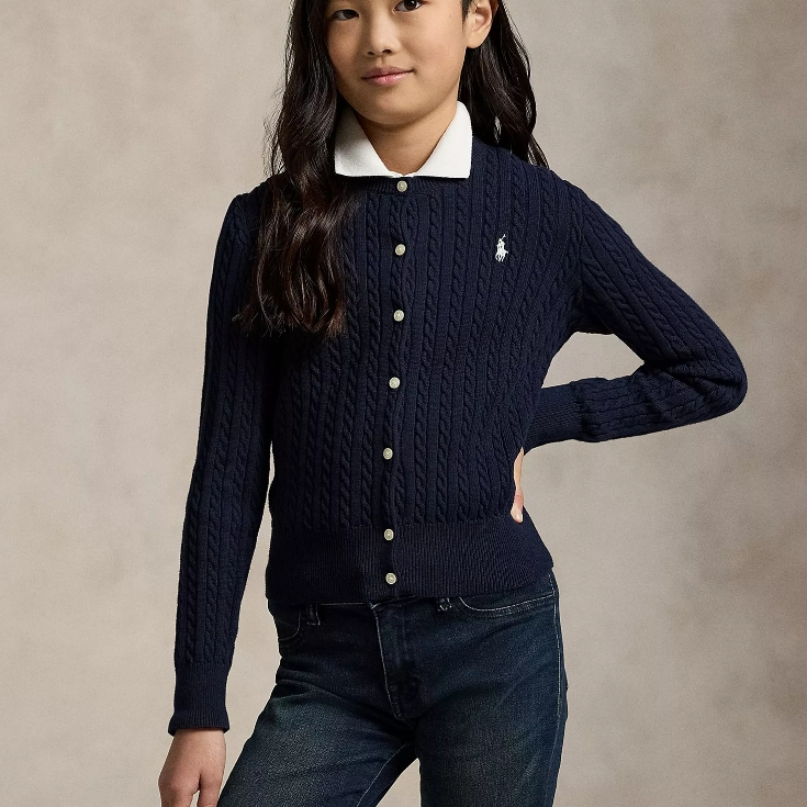 码全 Polo Ralph Lauren 拉夫劳伦大童款针织绞花开衫 多色可选