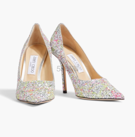 Jimmy Choo Love 100 系列闪片编织浅口女鞋