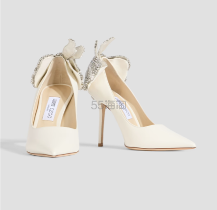 Jimmy Choo Love 100 系列蝴蝶结装饰皮质浅口女鞋