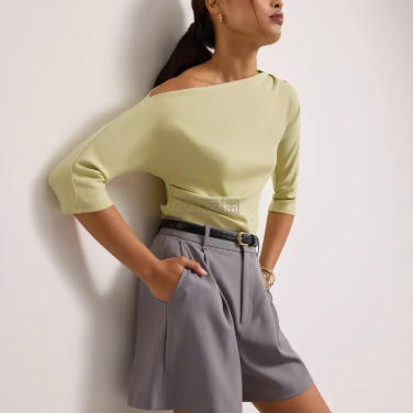 Love,bonito Juno Tencel 不对称蝙蝠袖上衣