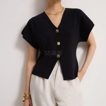 Love,bonito Amrita 针织 V 领落肩上衣