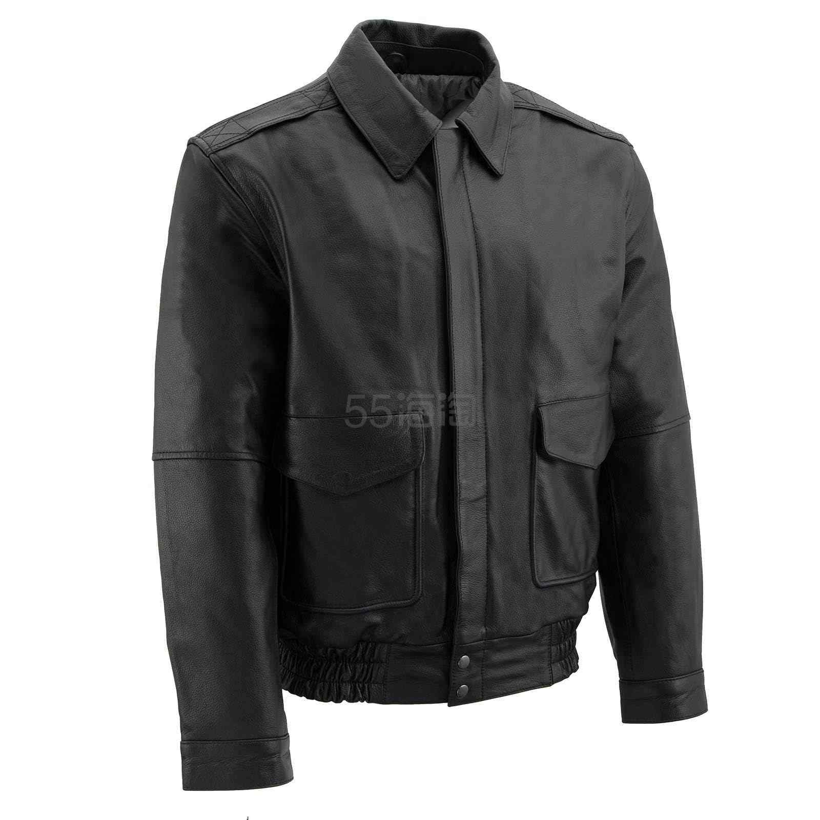 【含税直邮】Milwaukee Leather 男士皮质夹克 黑色 Medium