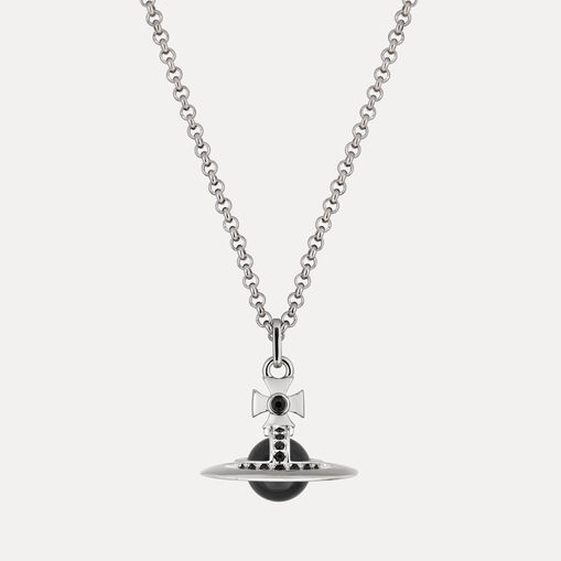 Vivienne Westwood 西太后 New Tiny Orb 黑球土星项链