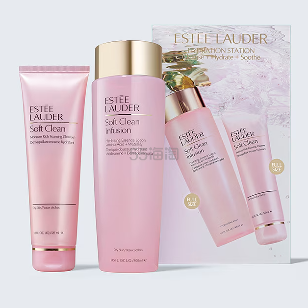 补货！Estee Lauder 雅诗兰黛粉洁+粉水套装 价值$75