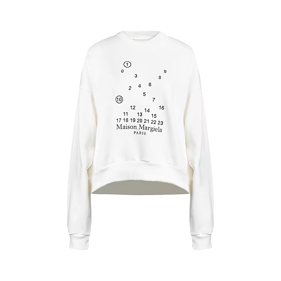 MAISON MARGIELA 马吉拉数字印花白色卫衣