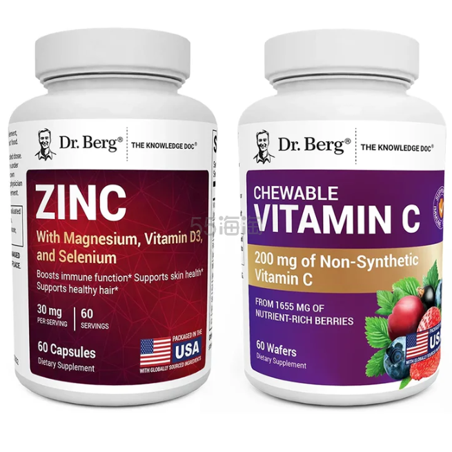 Dr Berg 锌与咀嚼型维生素 C 套装