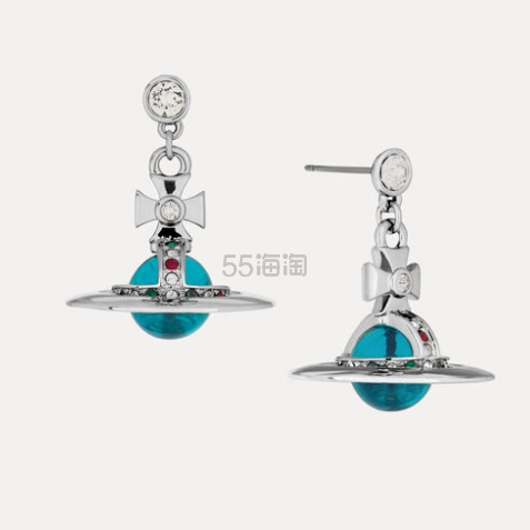 Vivienne Westwood 西太后 New Tiny 蓝球土星耳环
