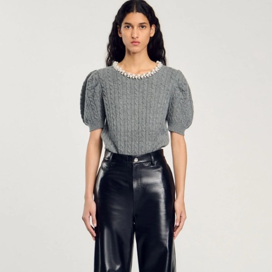 Sandro 灰色针织毛衣