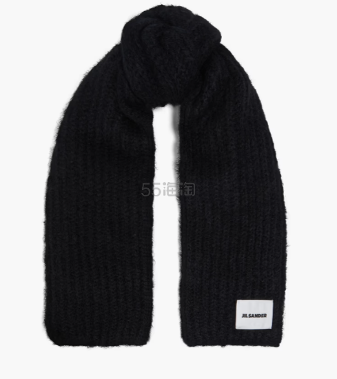 JIL SANDER 罗纹马海毛羊毛混纺围巾
