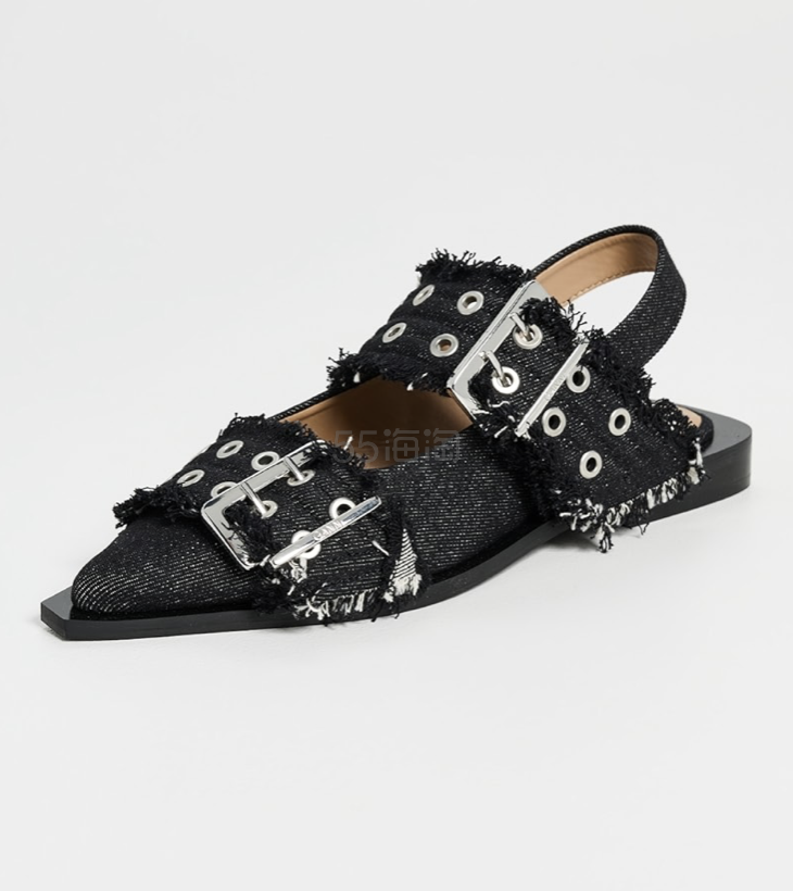 Ganni 牛仔玛丽珍鞋