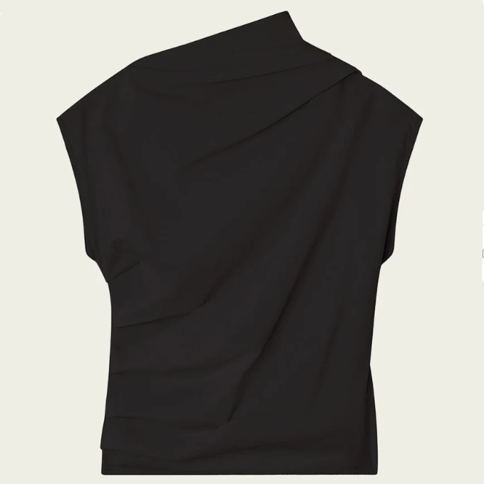 Ganni 黑色褶皱上衣