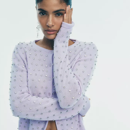 Anthropologie US：上新专区！Juliet 铆钉羊绒开衫毛衣$198