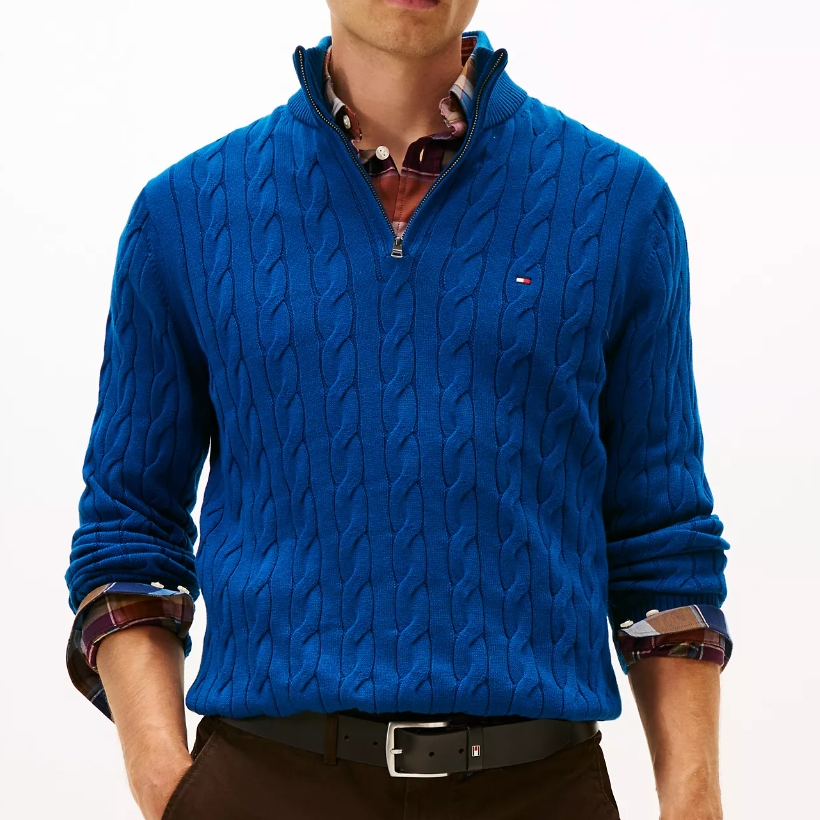 TOMMY HILFIGER 半拉链徽标毛衣 多色可选