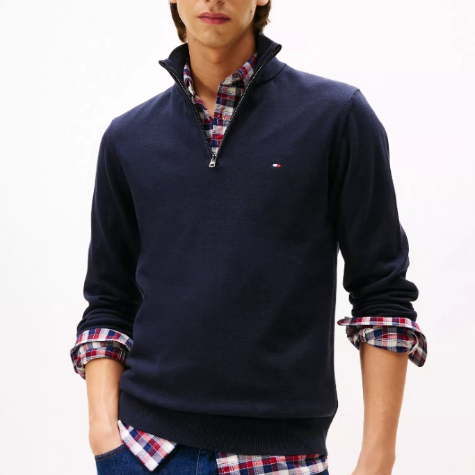 TOMMY HILFIGER 半拉链徽标套头衫 多色可选