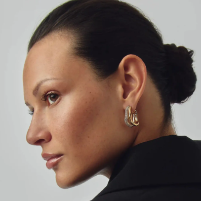 Missoma 熔雪双圈中号耳环