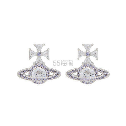 Vivienne Westwood 银色立方氧化锆耳钉