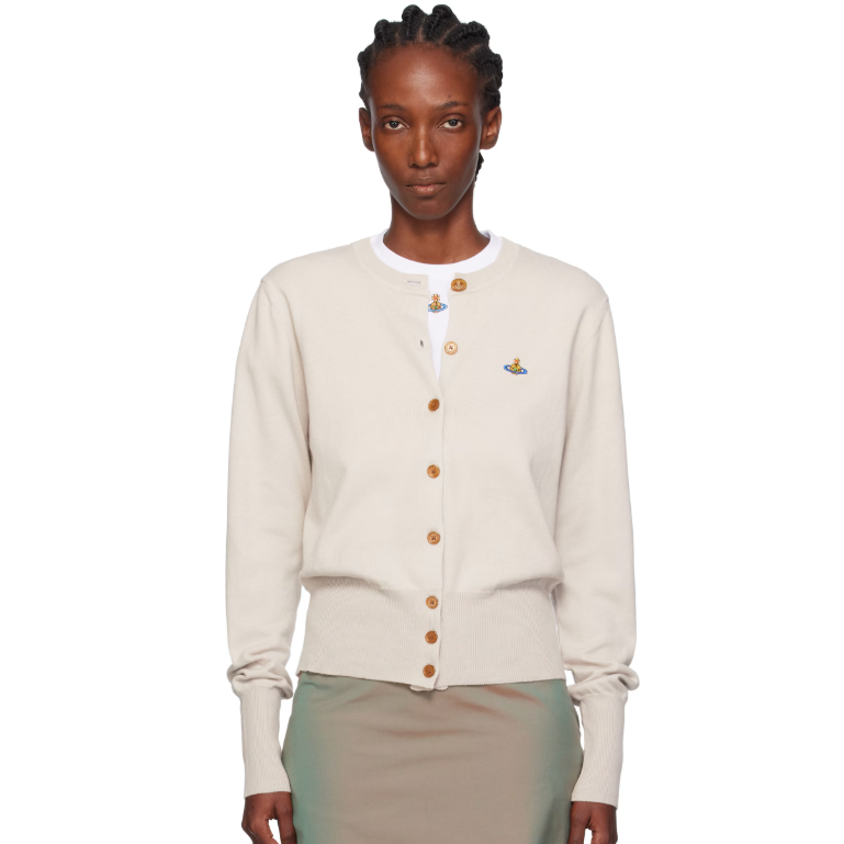 Jisoo同款！Vivienne Westwood  Bea 奶油白羊毛开衫