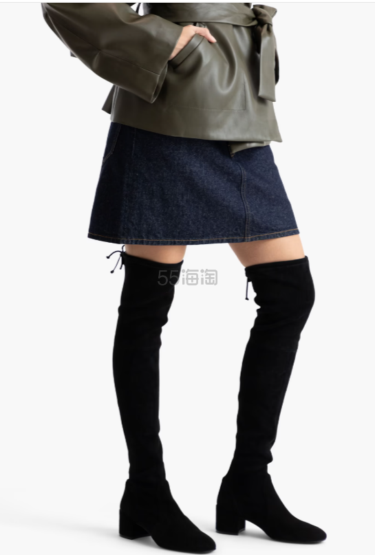 STUART WEITZMAN Odene 50 麂皮过膝长靴