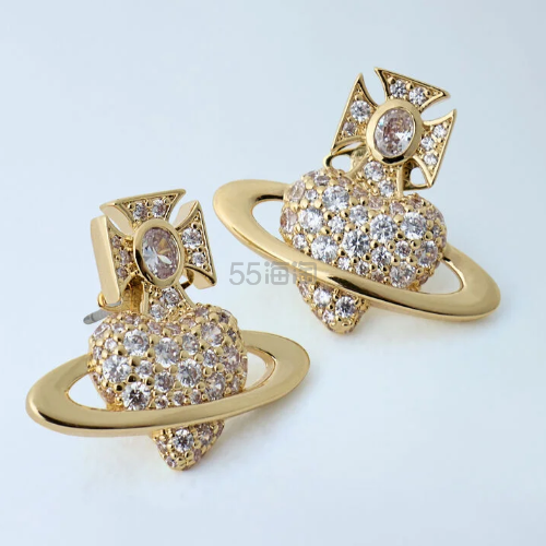 Vivienne Westwood 西太后 金色爱心土星耳钉