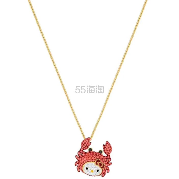 古早款！Swarovski 施华洛世奇项链 Hello Kitty&小螃蟹
