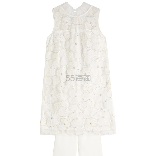 SELF-PORTRAIT 花朵装饰薄纱迷你连衣裙