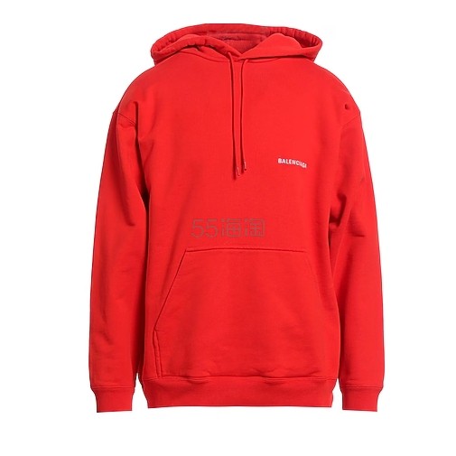 BALENCIAGA 巴黎世家徽标红色连帽卫衣