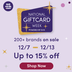 Giftcards.com：礼卡周大促！精选品牌礼卡