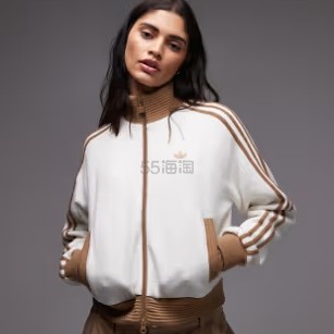 Adidas 阿迪达斯高领条纹拉链针织衫