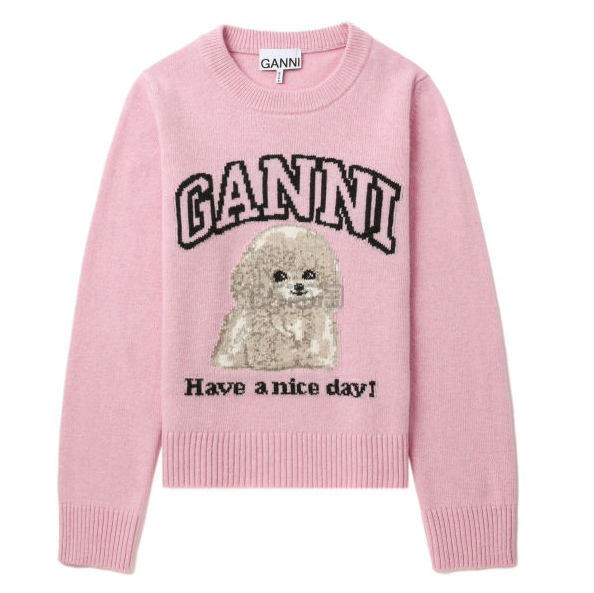 2件额外8.5折!GANNI 小狗图案针织衫