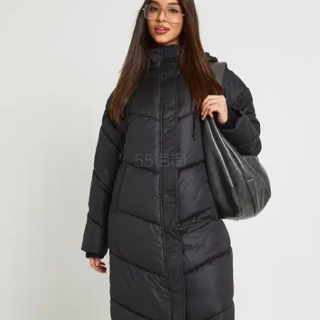 补货！boohoo 带帽长款羽绒服