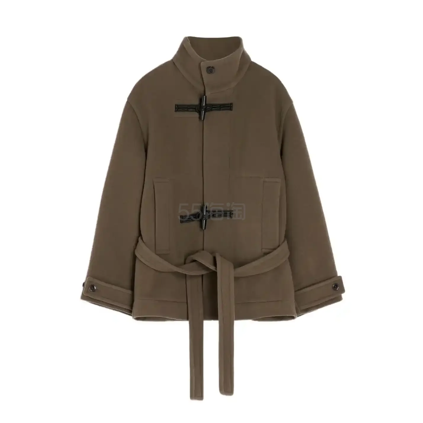 LEMAIRE T字扣开合束腰牛角扣大衣