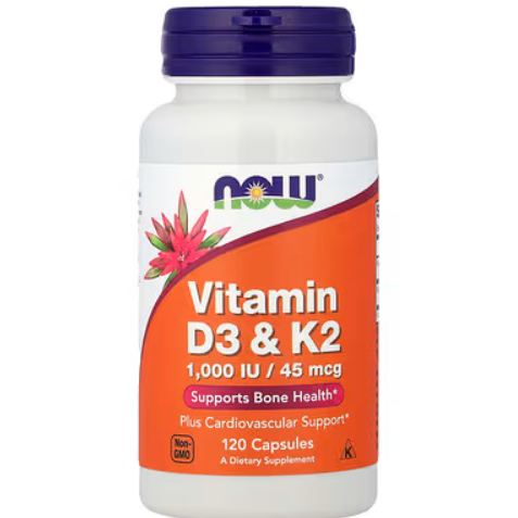 满享8折！NOW Foods 维生素 D3 + K2 胶囊 120 粒装