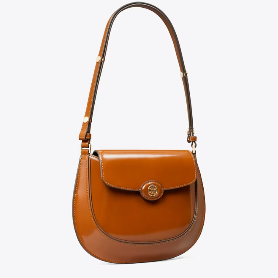 手慢无！Tory Burch 汤丽柏琦 Robinson 棕色马鞍包