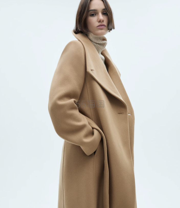 Mango 驼色羊毛大衣