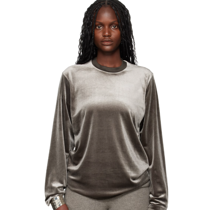 Fear of God ESSENTIALS 棕色 Holiday 系列 Velour Classic 长袖 T 恤